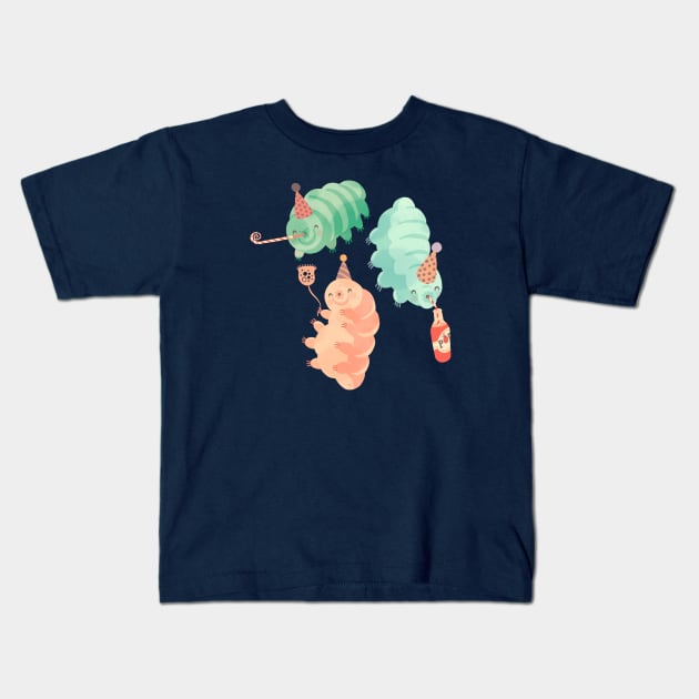 Party Tardigrades Kids T-Shirt by Rebelform